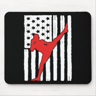Amerikaanse Vlag Muay Thai Thema Grafisch Ontwerp  Muismat