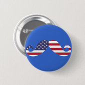 Amerikaanse vlag Mustache Ronde Button 5,7 Cm (Voorkant /achterkant)