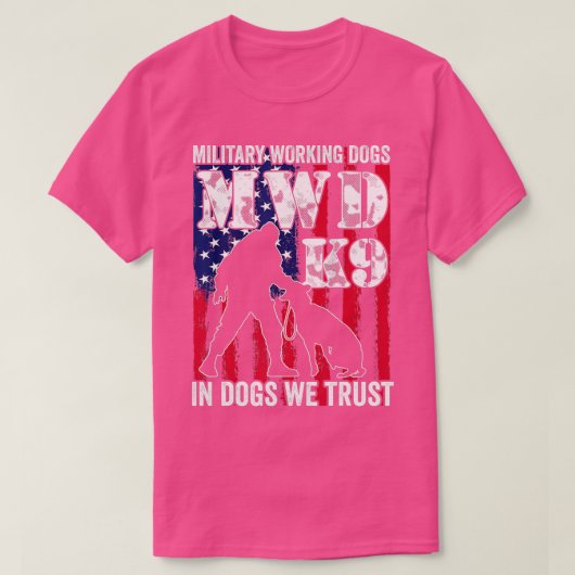 Amerikaanse vlag MWD K9 officier militaire werkpol T-shirt (Design voorkant)