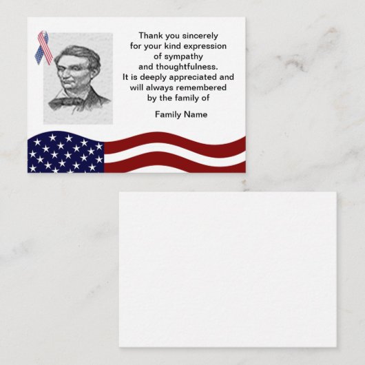 Amerikaanse vlag na begrafenis bedankt kaarten notitiekaartje (Voorkant / Achterkant)