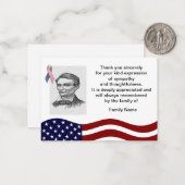 Amerikaanse vlag na begrafenis bedankt kaarten notitiekaartje (Voorkant / Achterkant in situ)