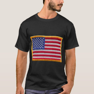 Amerikaanse vlag, naai op pleisters, ijzer op plei t-shirt