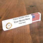 Amerikaanse vlag | Naam en titel DIY Naambordje (Zijkant)