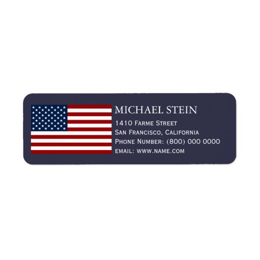 Amerikaanse vlag, naam & etiket (Voorkant)
