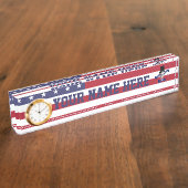 Amerikaanse vlag naambordje (Zijkant)