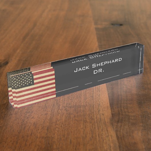 Amerikaanse vlag Naambordje (Zijkant)