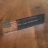 Amerikaanse vlag Naambordje (Zijkant)