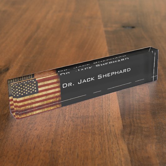  Amerikaanse vlag Naambordje (Zijkant)