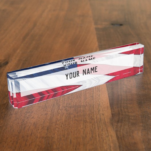 Amerikaanse vlag naambordje (Zijkant)