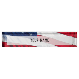 Amerikaanse vlag naambordje