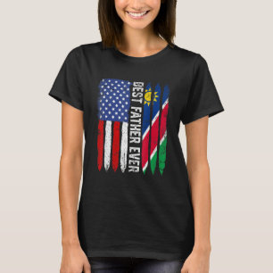 Amerikaanse vlag Namibië vlag Beste vader ooit fam T-shirt