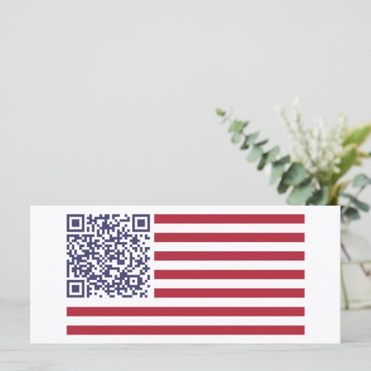 Amerikaanse vlag National Anthem QR Code (Staand voorkant)