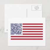 Amerikaanse vlag National Anthem QR Code Briefkaart (Voorkant / Achterkant)