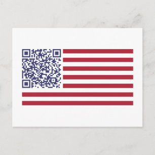 Amerikaanse vlag National Anthem QR Code Briefkaart