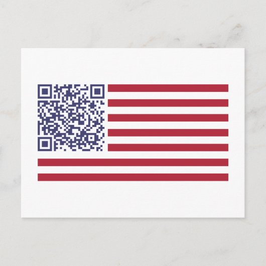 Amerikaanse vlag National Anthem QR Code Briefkaart (Voorkant)