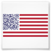 Amerikaanse vlag National Anthem QR Code Foto Afdruk (Voorkant)