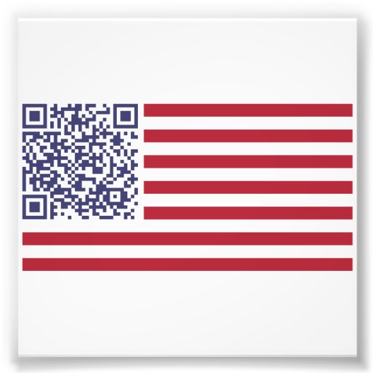 Amerikaanse vlag National Anthem QR Code Foto Afdruk (Voorkant)