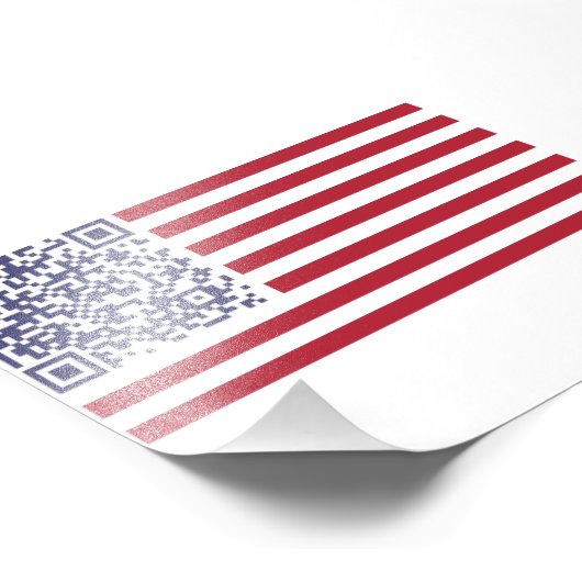 Amerikaanse vlag National Anthem QR Code Foto Afdruk (Hoek)