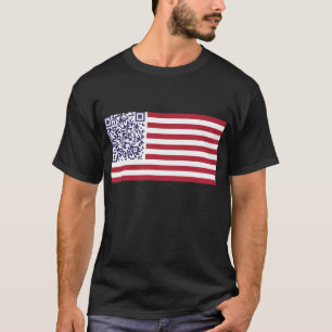Amerikaanse vlag National Anthem QR Code T-shirt