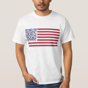 Amerikaanse vlag National Anthem QR Code T-shirt