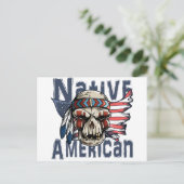 Amerikaanse vlag (Native American Indian Warrior S Briefkaart (Staand voorkant)