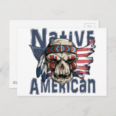 Amerikaanse vlag (Native American Indian Warrior S Briefkaart (Voorkant / Achterkant)