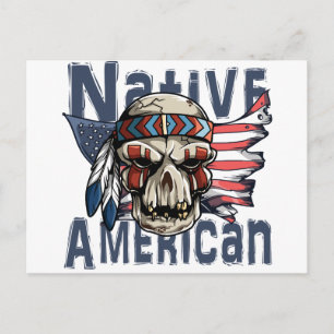 Amerikaanse vlag (Native American Indian Warrior S Briefkaart