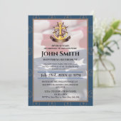 Amerikaanse vlag | Nautical Gold Anker Military Re Kaart (Staand voorkant)