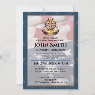 Amerikaanse vlag   Nautical Gold Anker Military Re Kaart