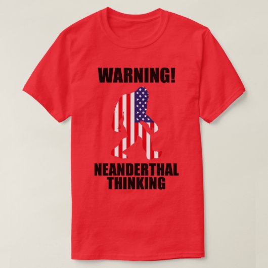 Amerikaanse vlag Neanderthaler die denkt aan Proud T-shirt (Design voorkant)