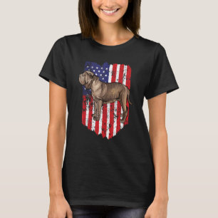 Amerikaanse vlag Neapolitan Mastiff 4 juli Verenig T-shirt