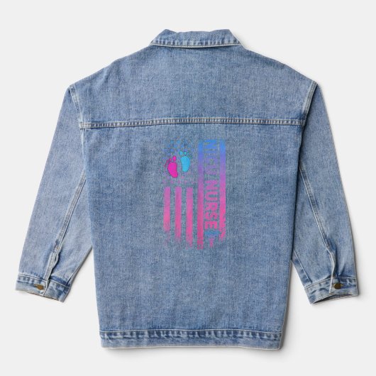 Amerikaanse vlag Neonatal Nursing Student Patrioti Denim Jacket (Achterkant)