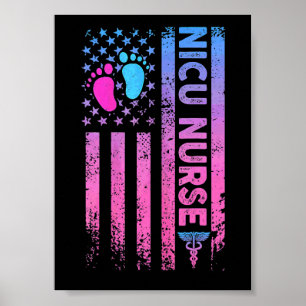 Amerikaanse Vlag Neonatale Verpleegkundige Student Poster