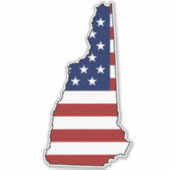 Amerikaanse vlag New Hampshire Sticker (Voorkant)