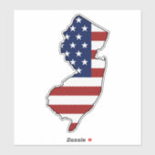 Amerikaanse vlag New Jersey Sticker (Vel)