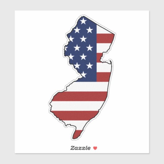 Amerikaanse vlag New Jersey Sticker (Vel)