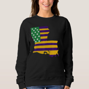 Amerikaanse vlag New Orleans Louisiana Map Carnava Trui