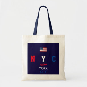 Amerikaanse vlag New York, gepersonaliseerde initi Tote Bag