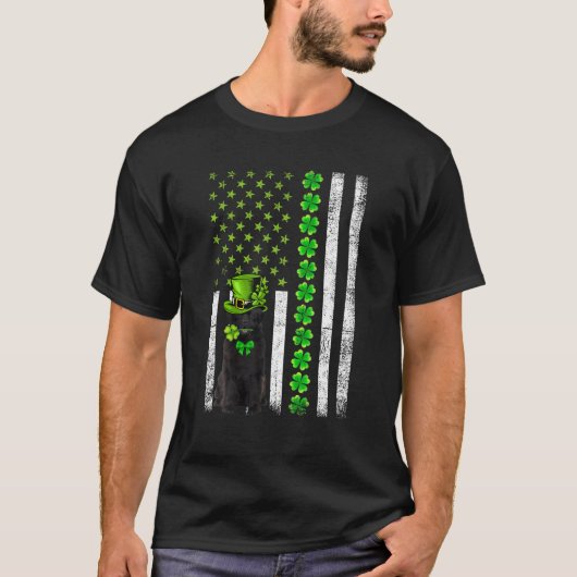 Amerikaanse vlag Newfoundland Dog St Patricks Day T-shirt (Voorkant)