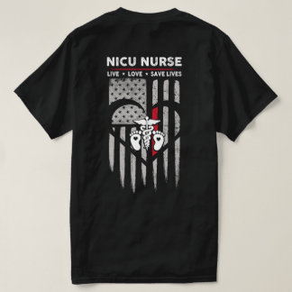Amerikaanse vlag NICU Verpleegkundige Decal T-shirt
