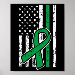 Amerikaanse vlag nierziekte geestelijke gezondheid poster