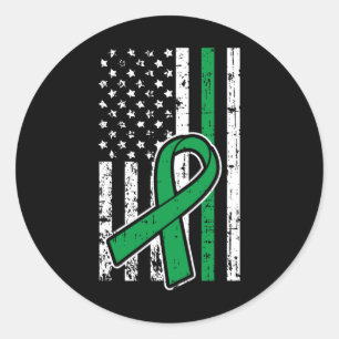 Amerikaanse vlag nierziekte geestelijke gezondheid ronde sticker