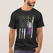 Amerikaanse vlag : niet binair Enby nb Pride Fla T-shirt (Voorkant)
