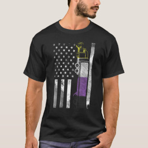 Amerikaanse vlag : niet binair Enby nb Pride Fla T-shirt