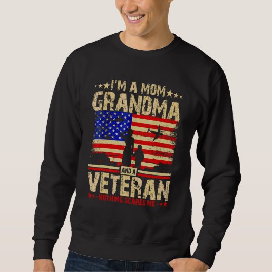 Amerikaanse vlag niets geeft om oma's en V Trui (Voorkant)