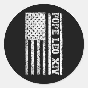 Amerikaanse vlag nieuwe paus 2025 Christelijke pau Ronde Sticker