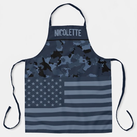 Amerikaanse vlag Night Camo Custom Schort (Voorkant)