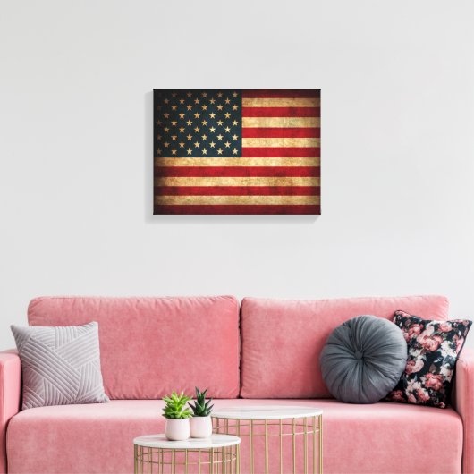 Amerikaanse vlag noodlijdend canvas (Insitu (Woonkamer))