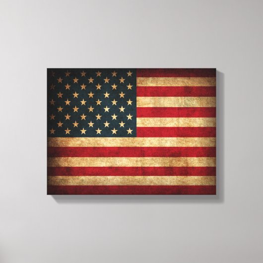 Amerikaanse vlag noodlijdend canvas afdruk (Voorkant)