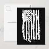 Amerikaanse vlag noodlijdend wit briefkaart (Voorkant / Achterkant)